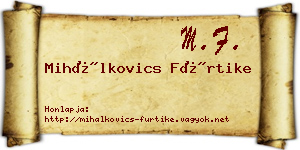 Mihálkovics Fürtike névjegykártya